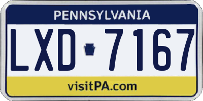 PA license plate LXD7167