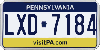 PA license plate LXD7184