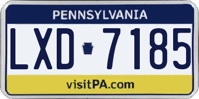 PA license plate LXD7185