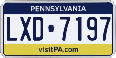 PA license plate LXD7197