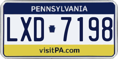 PA license plate LXD7198