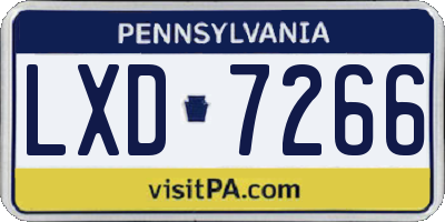 PA license plate LXD7266