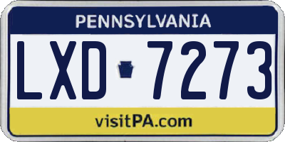 PA license plate LXD7273