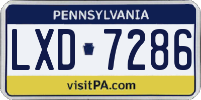 PA license plate LXD7286