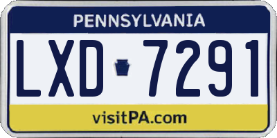 PA license plate LXD7291