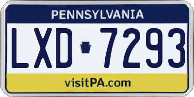 PA license plate LXD7293