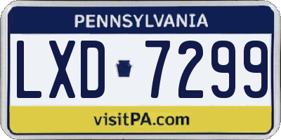 PA license plate LXD7299