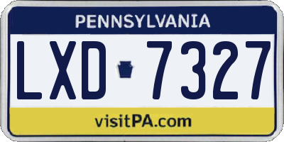 PA license plate LXD7327