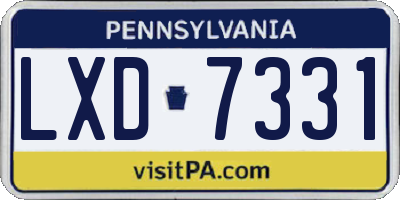 PA license plate LXD7331