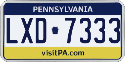 PA license plate LXD7333