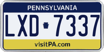 PA license plate LXD7337