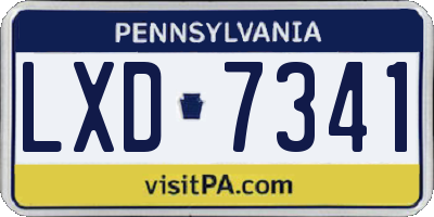 PA license plate LXD7341