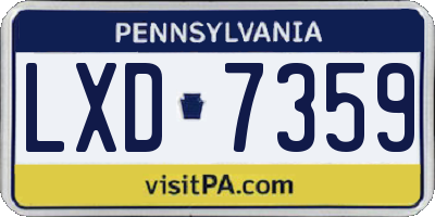 PA license plate LXD7359