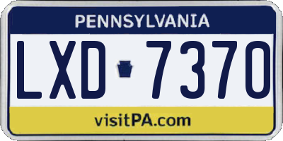 PA license plate LXD7370