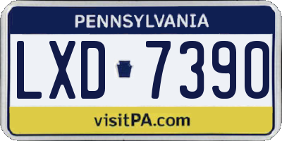 PA license plate LXD7390