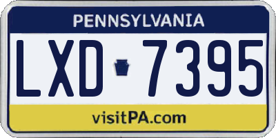 PA license plate LXD7395