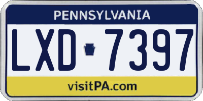 PA license plate LXD7397