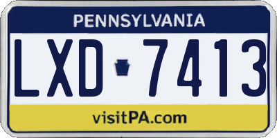 PA license plate LXD7413