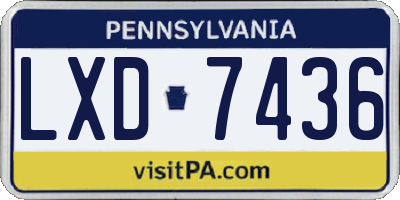 PA license plate LXD7436