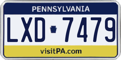 PA license plate LXD7479