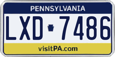 PA license plate LXD7486