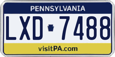 PA license plate LXD7488