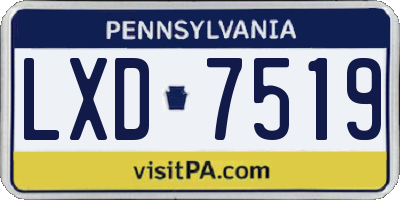 PA license plate LXD7519
