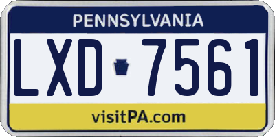 PA license plate LXD7561
