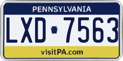 PA license plate LXD7563