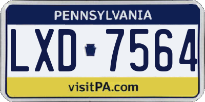 PA license plate LXD7564