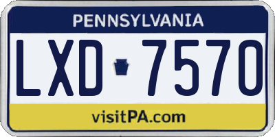 PA license plate LXD7570