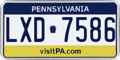 PA license plate LXD7586
