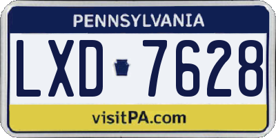 PA license plate LXD7628