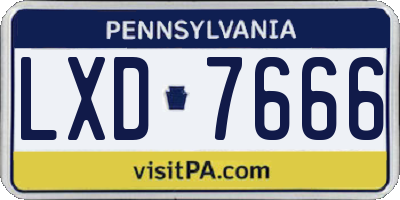 PA license plate LXD7666