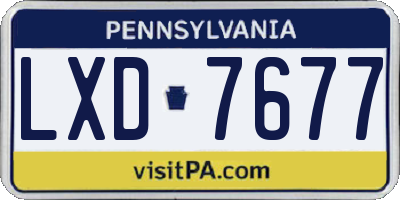 PA license plate LXD7677