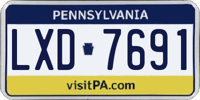 PA license plate LXD7691