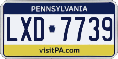 PA license plate LXD7739