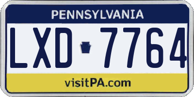 PA license plate LXD7764