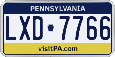 PA license plate LXD7766