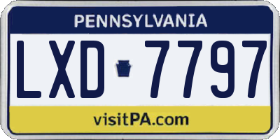 PA license plate LXD7797