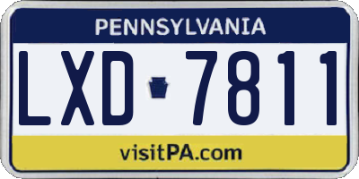 PA license plate LXD7811