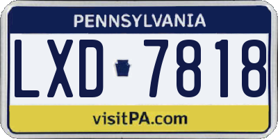 PA license plate LXD7818