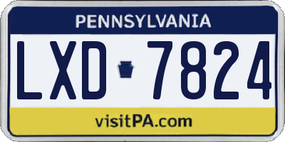 PA license plate LXD7824
