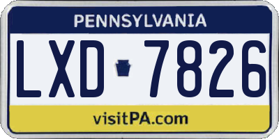 PA license plate LXD7826
