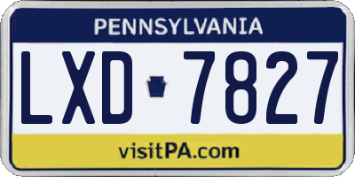 PA license plate LXD7827