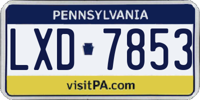 PA license plate LXD7853
