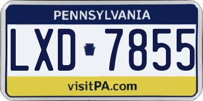 PA license plate LXD7855