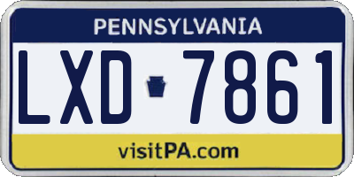 PA license plate LXD7861
