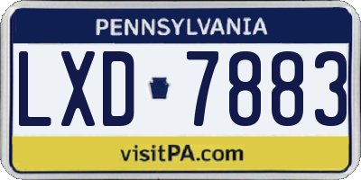 PA license plate LXD7883
