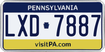 PA license plate LXD7887